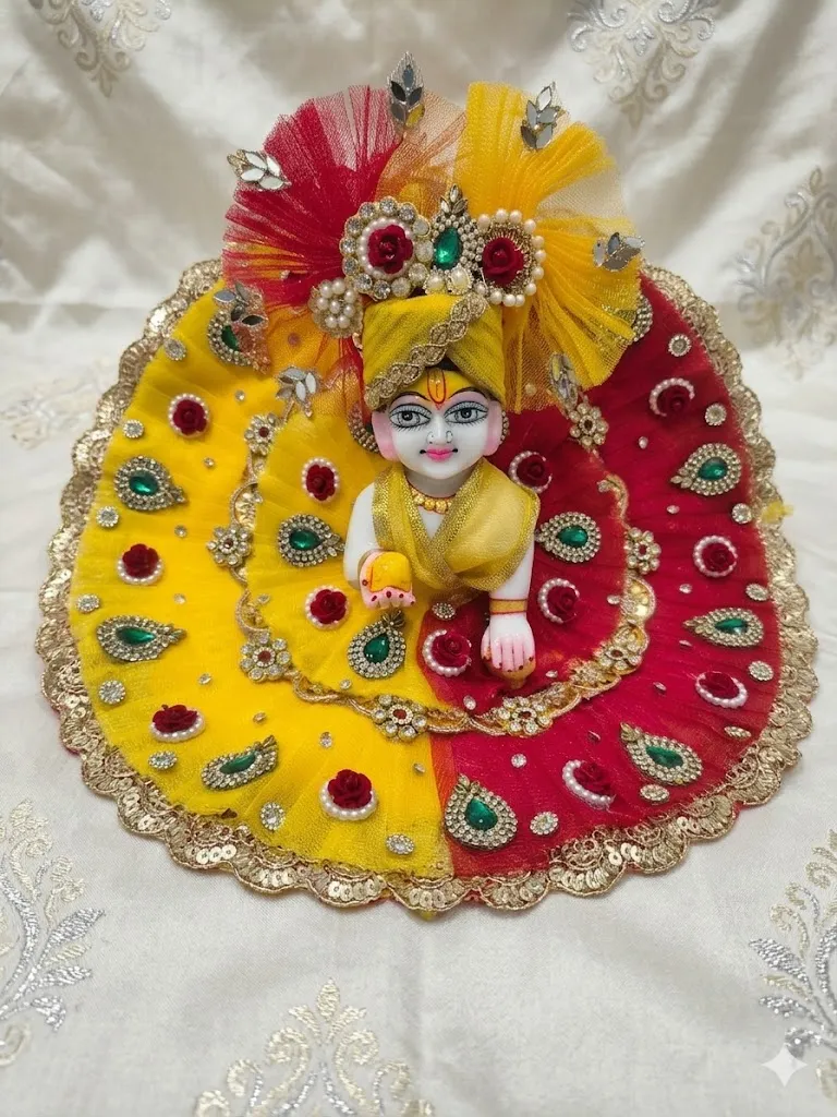 Red  Yellow combination poshak with pagdi (Size-3)