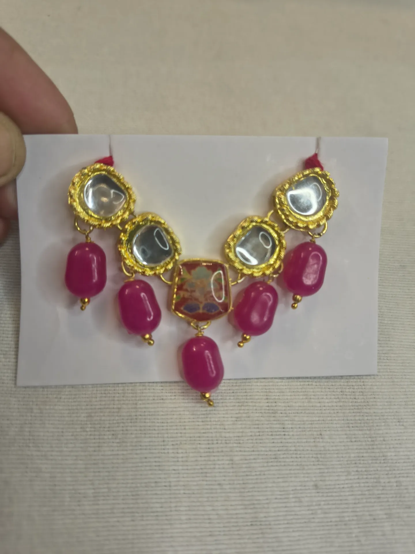 Rani/ pink stone beads 5
