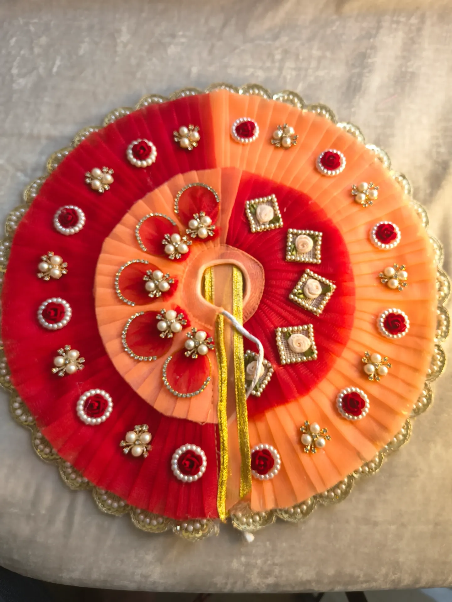 saffron red poshak with pagdi