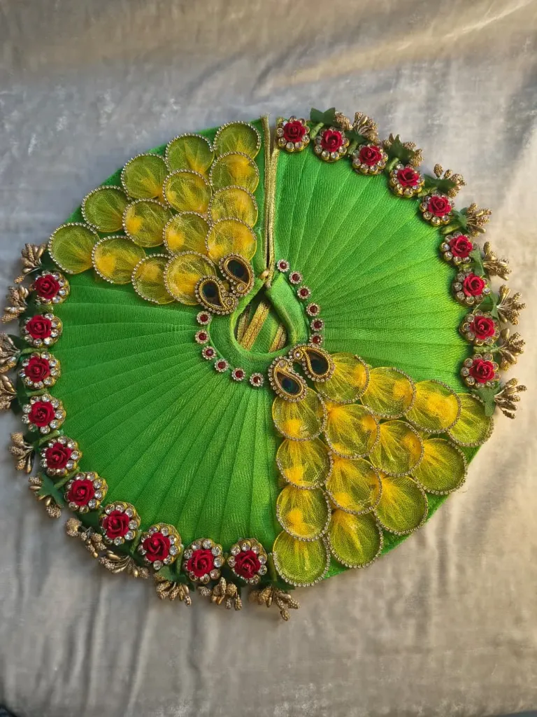 Green glow poshak with pagdi (Size-0)