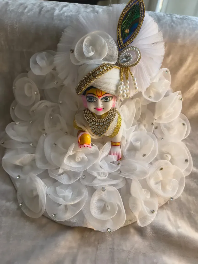 Crystal white poshak with pagdi (Size-0)