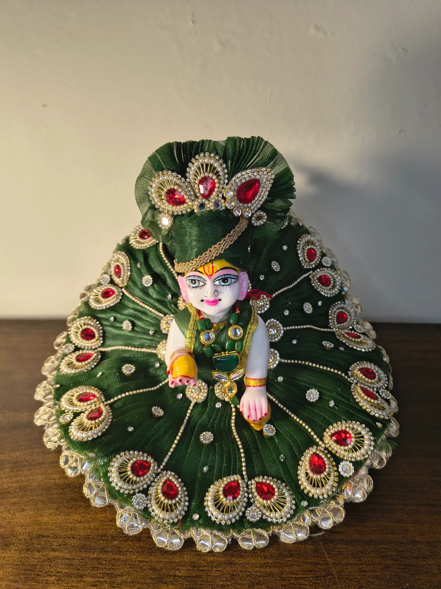 Bottle Green heavy poshak with pagdi (Size-0)