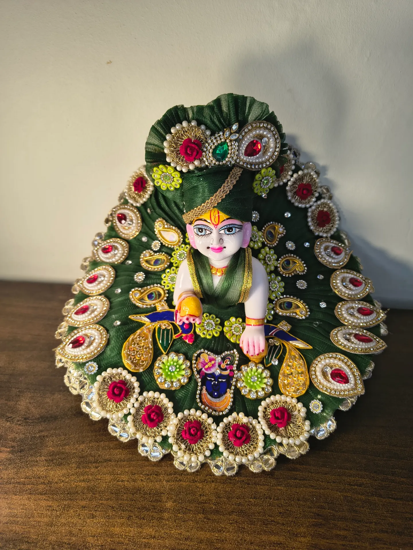 Bottle Green heavy shreenathji poshak