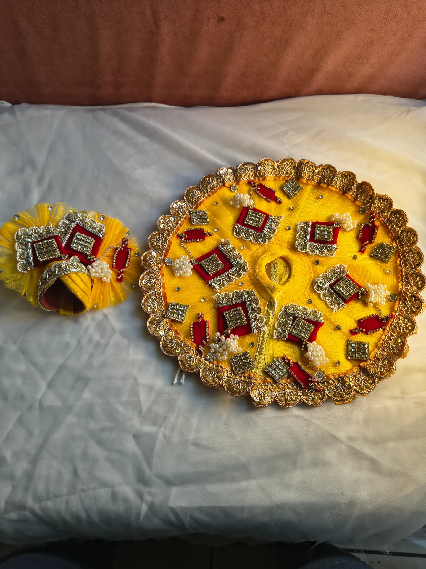 Vibrant yellow poshak with pagdi (Size-0)